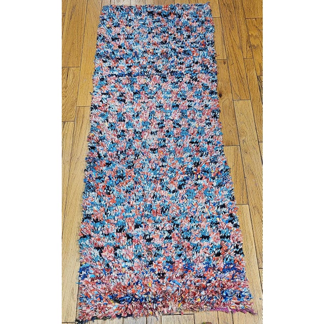 Abstract Vintage Moroccan Boucherouite Shag Runner, Handwoven Wool & Cotton, 3' X 9' For Sale - Image 3 of 13