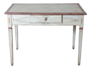 18th Century Lacquered Tuscan Desk Table with Hand Painted Decoration