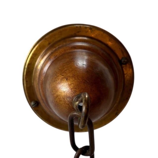 American Early 20th Century Rare Jefferson Glass Handing Pendant Light Fixtures For Sale - Image 3 of 6