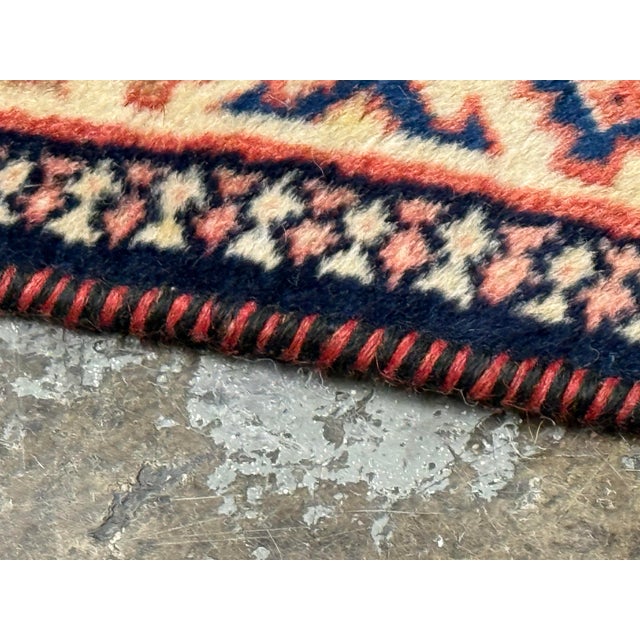 Textile 3ft 5in × 4ft 7in Hand-Knotted Wool Geometric Area Rug. Vintage For Sale - Image 7 of 12