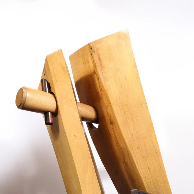Brown Mid-Century Modernist Hand Carved Walnut & Oak Dowel Pierced Amorphic Sculpture For Sale - Image 8 of 13