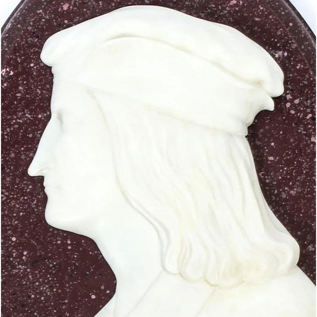 Antique Italian Marble Profile Plaques of Virgil & Dante, 19th-Century, Set of 2 For Sale - Image 5 of 8