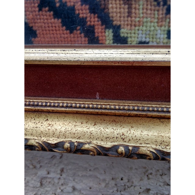 1970s 1970s Framed Tiger Needlepoint For Sale - Image 5 of 9