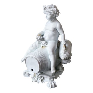 Sculpture of Drunken Putto in Biscuit For Sale