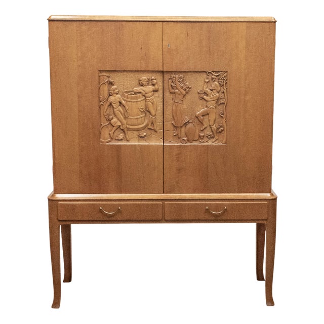 Swedish Drinks Cabinet in the style of Eugen Höglund, 1950s For Sale