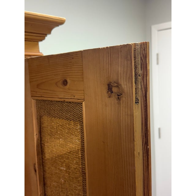 Vintage Scrubbed Pine Farmhouse Style Armoire For Sale - Image 11 of 12
