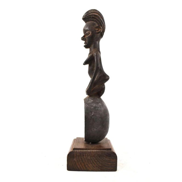 African Early 20th Century Yaka Miniature Spoon on Base 12 Inch For Sale - Image 3 of 5