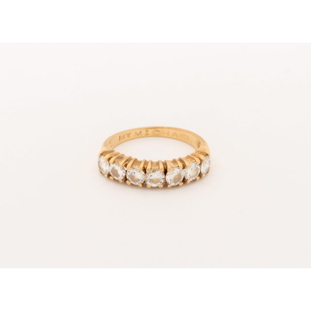 Vintage 14k Yellow Gold and Diamond Wedding Band For Sale - Image 4 of 8