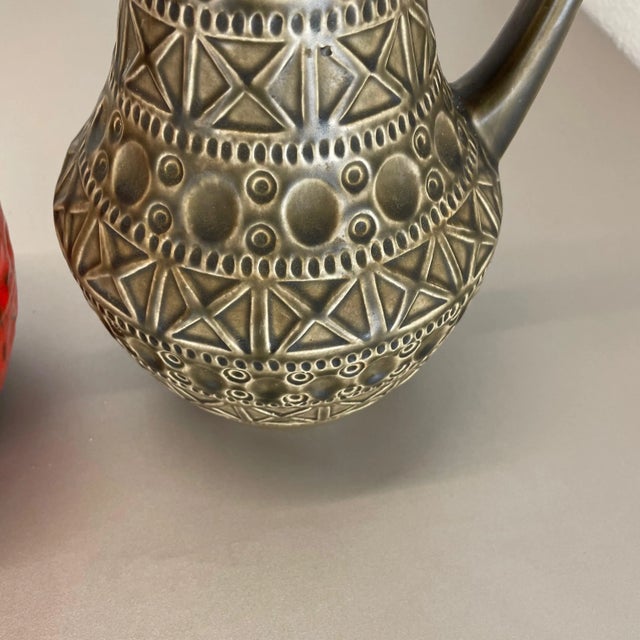 Multi-Color Fat Lava Art Pottery Vases from Bay Ceramics, Germany, Set of 2 For Sale - Image 11 of 18