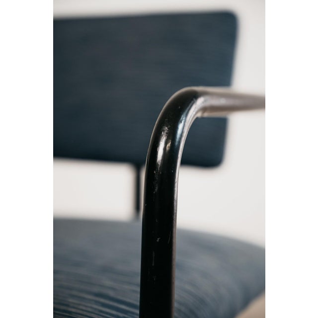 Vintage Minimalist Postmodern Metal and Fabric Armchair, 1980s For Sale - Image 10 of 12