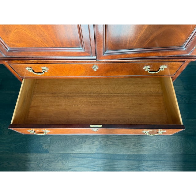 1990s 1990s Kindel Mahogany Bar / Home Office Storage Cabinet For Sale - Image 5 of 12