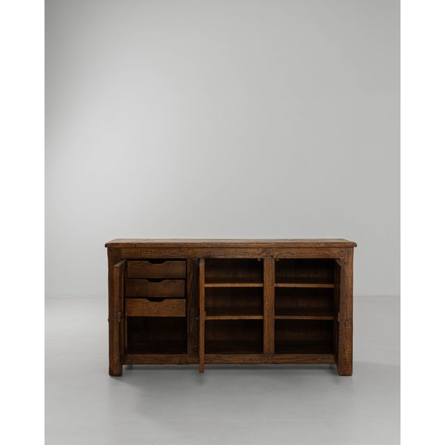 1970s French Baroque Oak Buffet With Iron Hardware For Sale - Image 17 of 18