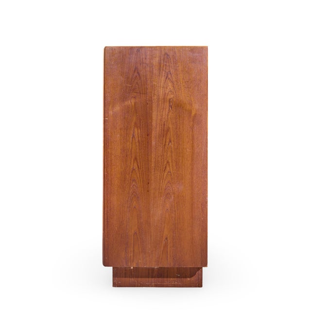 Mid 20th Century Bernhard Pedersen Mid Century Danish Teak Tambour Armoire Dresser For Sale - Image 5 of 7