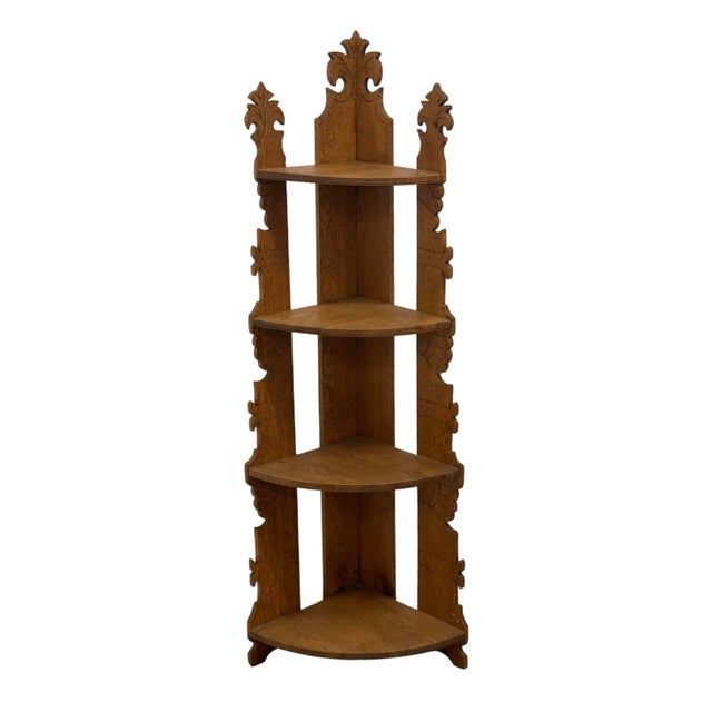 1970s Vintage Style Corner Bookcase Chairish