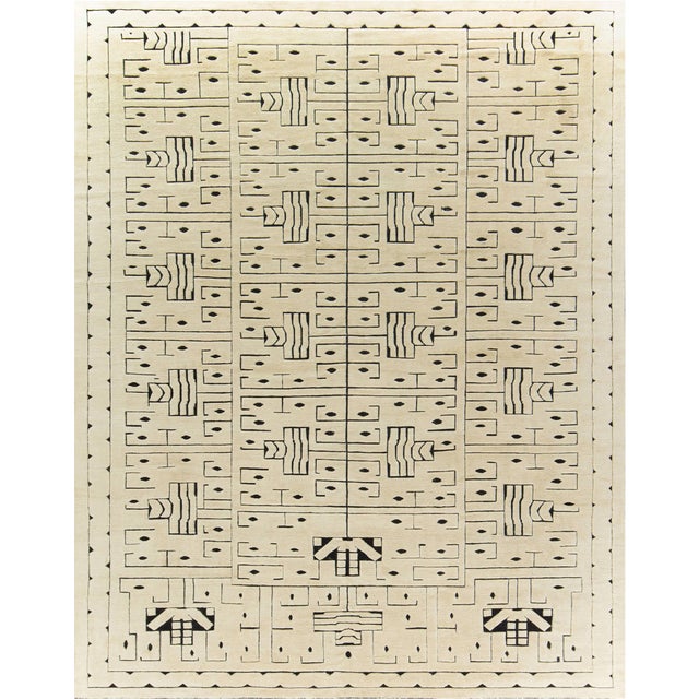Contemporary Scandinavian Beige Carpet "Skvattram" by Doris Leslie Blau For Sale
