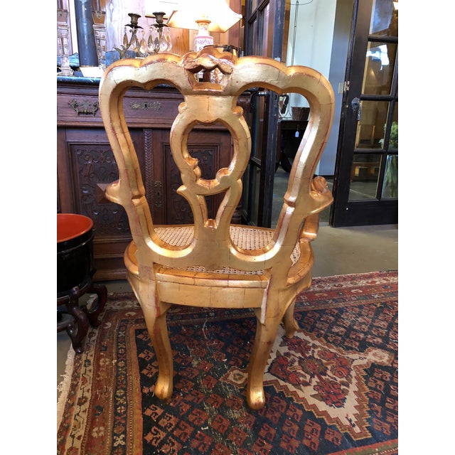 Hollywood Regency Late 19th Century Antique Hand Carved Venetian Arm Chair For Sale - Image 3 of 11