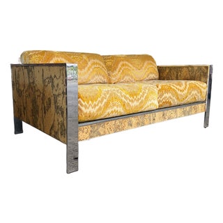 Adrian Pearsall Chrome & Cork Loveseat Sofa for Craft Associates (2 of 2) For Sale