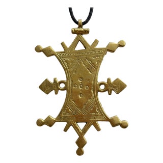 Vintage Bronze Tuareg Star or Agadez Cross Bronze Pendant For Sale