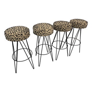 Mid 20th Century Cheetah Bar Stools. Set of Four For Sale