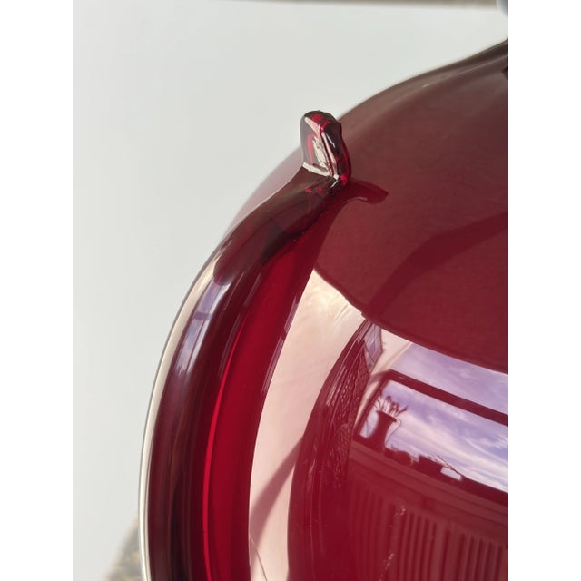 Vintage Garnet Blown Glass Urn Table Lamp, Circa 1950s For Sale - Image 9 of 16