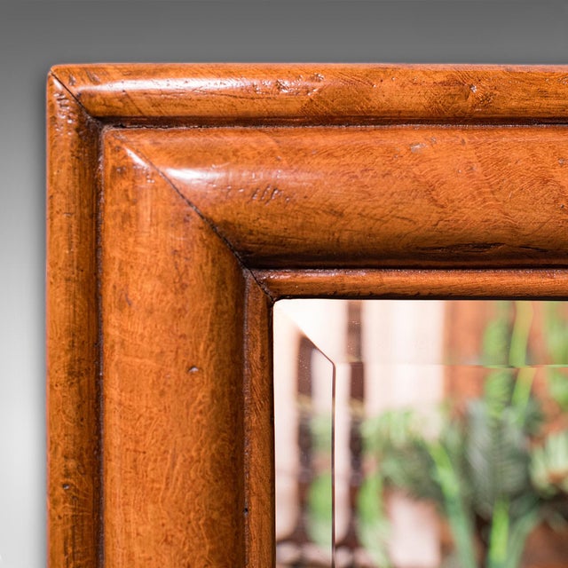 Brown Antique Reception Hall Vanity Mirror, English, Walnut, Bevelled Glass, Edwardian For Sale - Image 8 of 9