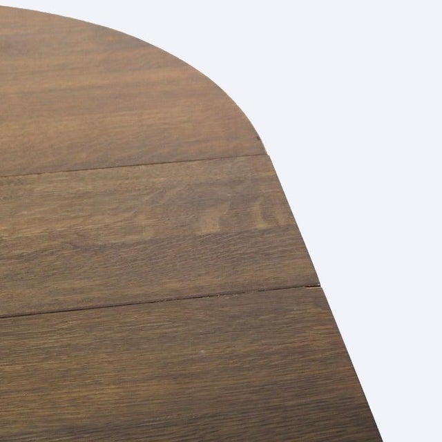 Brown Antique L. J. & G. Stickley Oak Dining Table With Three Leaves Signed C1910 For Sale - Image 8 of 17