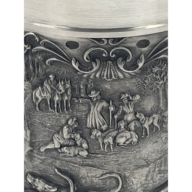 Silver 1960s Artina SKS "Parforce Hunting" Pewter Beer Stein For Sale - Image 8 of 9
