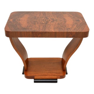Art Deco Figured Walnut Occasional Side Table, 1920s For Sale