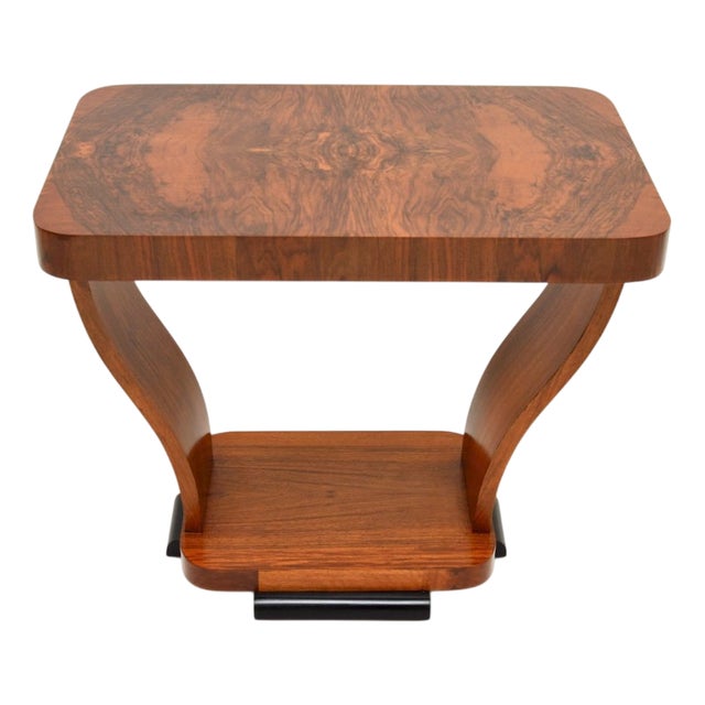 Art Deco Figured Walnut Occasional Side Table, 1920s For Sale