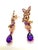 Bochic “Capri” Vintage Sapphire, Amethyst & Peridot Earrings Set In 18K Gold For Sale - Image 9 of 9