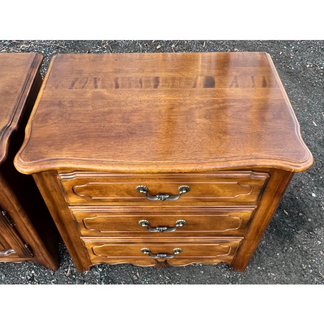Wood Ethan Allen Country French Nightstands Finish 236 - A Pair For Sale - Image 7 of 12
