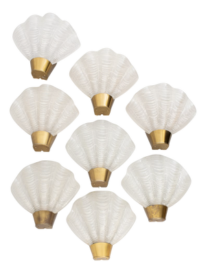 Skandia Coquille Brass and Glass Wall Lamp by Asea, 1940