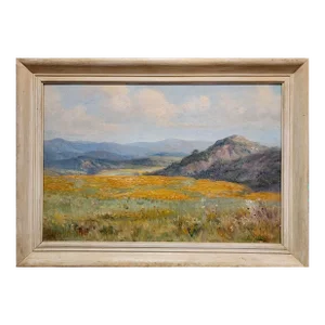 Charles Abel Corwin -1910s Springtime California Poppy Field-Oil Painting