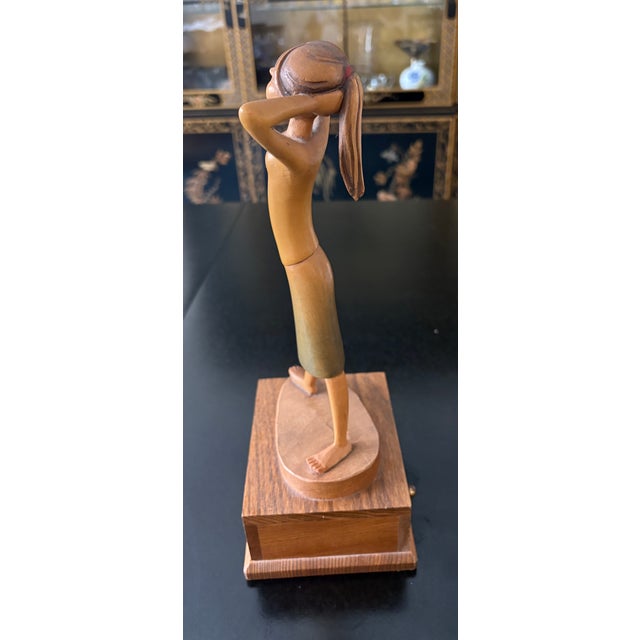 Wood Vintage Anri Siegfried Hafner Reuge "Yellow Bird" Music Box For Sale - Image 7 of 10