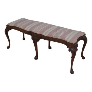 Vintage George III Walnut Queen Anne Window Bench For Sale