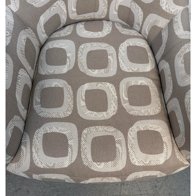 Mid-Century Modern Thayer Coggin Highback Swivel Wing Chairs For Sale - Image 3 of 11