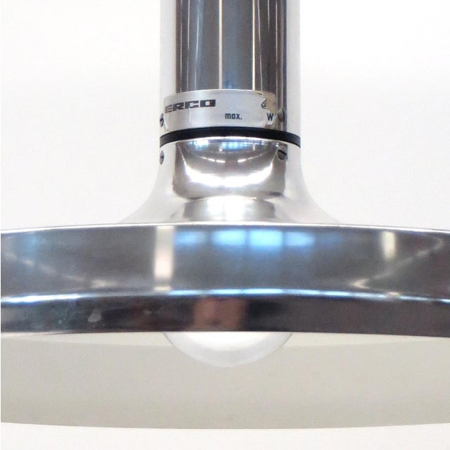 Mid-Century Modern Vintage Space Age Hanging Pendant Lamp in Chrome by Erco, 1970s For Sale - Image 3 of 8