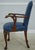 Queen Anne Eagle Carved Arm Blue Leather Armchair For Sale - Image 3 of 18