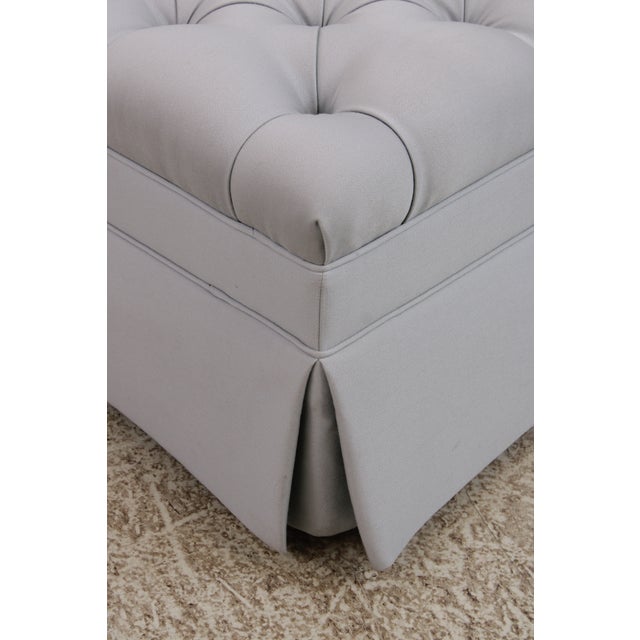 Vanguard Square Tufted Upholstered Ottoman For Sale - Image 11 of 14