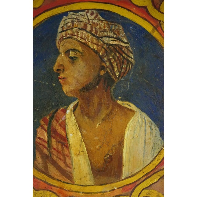 Terracotta Plate with Arabic Painting attributed to Goldscheider, Austria, Early 1900s For Sale - Image 9 of 16