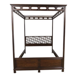 Modern Design Queen Size Chippendale Canopy Bed For Sale