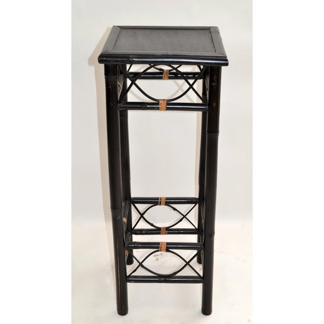 Vintage handcrafted with cane detail feature bamboo frames and Chinese inspired bamboo patterns. This is a beautiful piece...