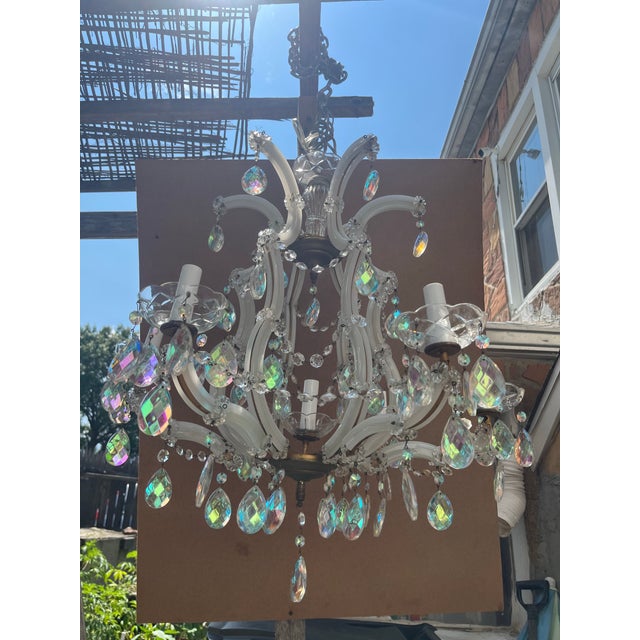 Hollywood Regency 1930s Hollywood Glamour Chandelier For Sale - Image 3 of 5