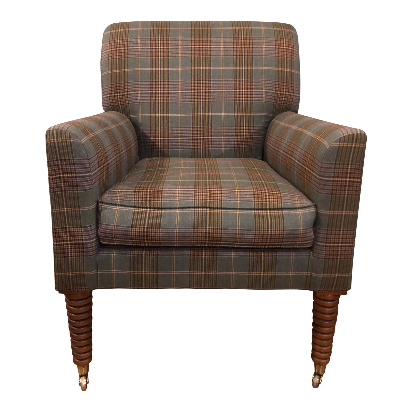 Ralph Lauren Plaid Club Chair Chairish