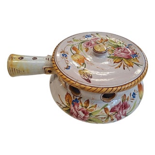 Vintage Deruta Hand-Painted Ceramic Warmer, 1970 For Sale