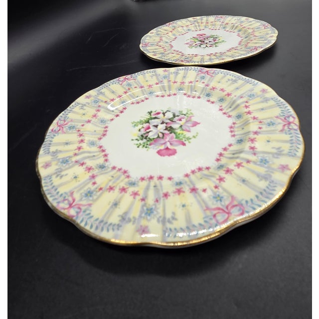 Vintage Queen Anne "Royal Bridal Gown" Duo- 1949 English Bone China- Dessert & Tea/Side Plate For Sale - Image 17 of 18