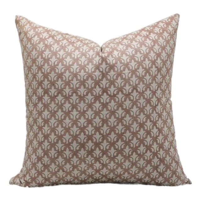 Fabdivine Handcrafted Block Print Cushion Cover 22x22 Inch Linen Blend- Rajputana Jaal For Sale