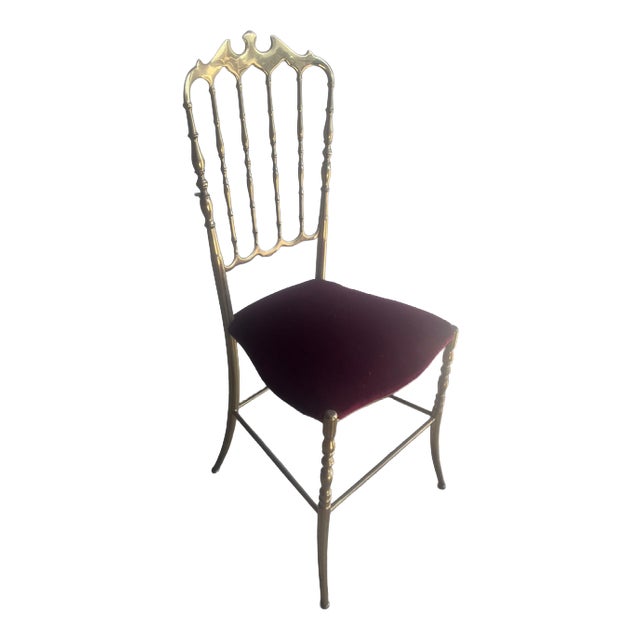 Vintage Italian Brass Chiavari Chair, 1970s For Sale