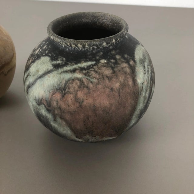 Abstract German Fat Lava Pottery Vases from Ruscha, 1960s, Set of 2 For Sale - Image 6 of 17
