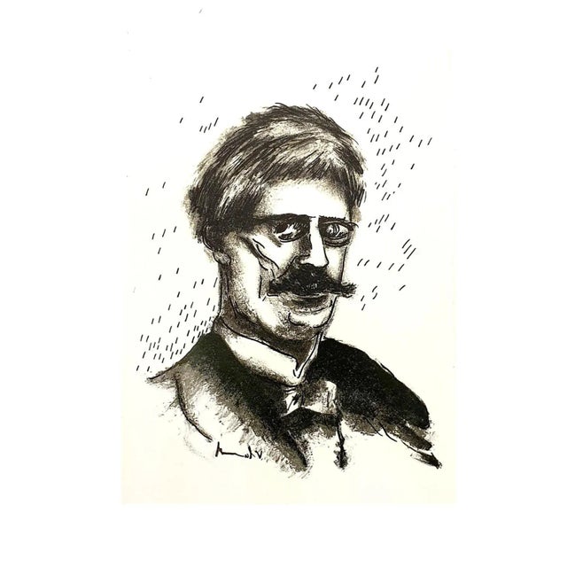 Maurice de Vlaminck - Portrait - Original Lithograph 1956 For Sale - Image 6 of 6